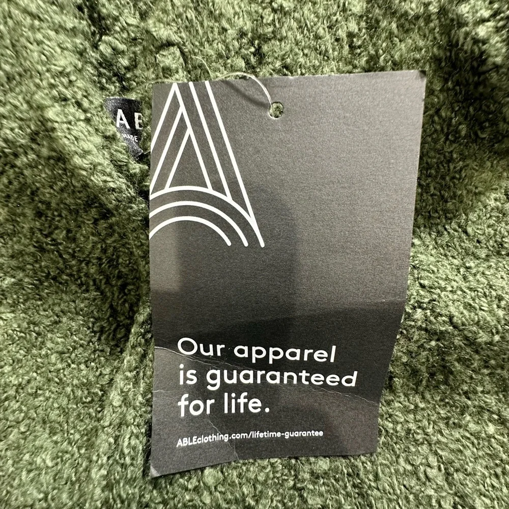 NWT ABLE Harlow Boucle hoodie sweater in Alpine‎ Green.